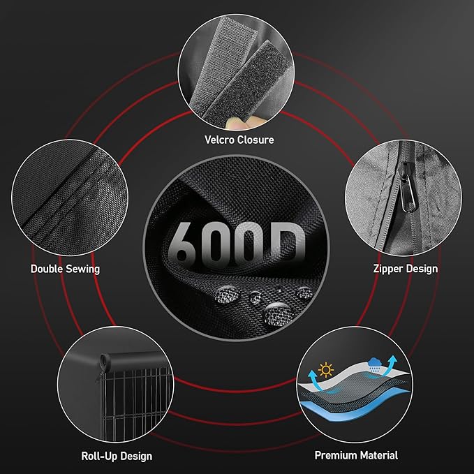 Dog Crate Cover 48 Inch - 600D Kennel Crate Covers for Dog Cage Waterproof & Heavy Duty, Small Dog Cage Cover Universal Fit for Most Wire Pet Crates - 48 x 31 x 31 Inch (Cover Only)