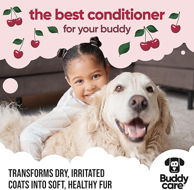 Black Cherry Dog Conditioner (16.90oz) Made with Aloe Vera, Argan Oil & Pro Vitamin B5 | Detangle Matted Coats & Relieve Sensitive & Itchy Skin, Suitable for Puppies from 8 Weeks, Vegan