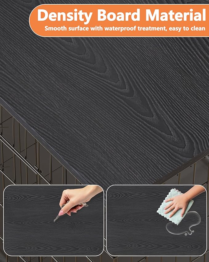 Piskyet Dog Crate Topper Wood Countertop for 48 42 36 30 24 inch Dog Cage, Dog Crate Cover,Dog Kennel Topper(Crate Not Include) (Black, for 30 Inch Crate)