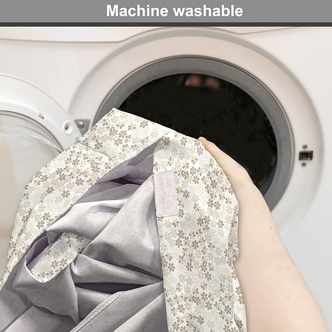 Ambesonne Flower Dog Crate Cover, Flowers Bouquet Blossoms Ornamental Simplistic Monochromic Summer Art, Easy to Use Pet Kennel Cover for Cats & Medium Dogs, 30 Inch, Beige Umber