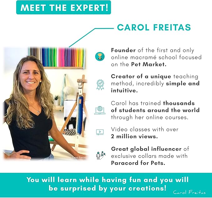 CORDA Crafts - Paracord Kit - Complete Accessories for Making Necklace Dog and Owner Matching Bracelet - Easy Video Tutorial - Waterproof Pet ID Tag Clip Included - Large Dog, Rainbow