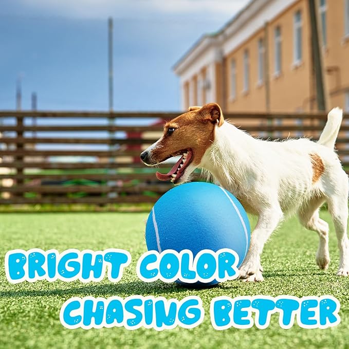 Large Dog Tennis Ball,9.5" Giant Doy Sport Ball Toy,Pet Birthday Gifts Interactive Dog Toys for Small Medium Large Dog (Sky Blue)