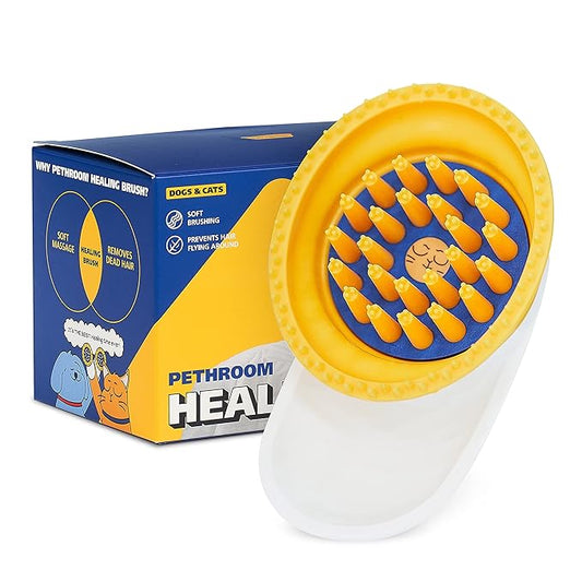 Cat Dog Brush - Pet Grooming Self Cleaning Deshedding Brush, Only Remove Loose Fur While Massaging - Anxiety Calming