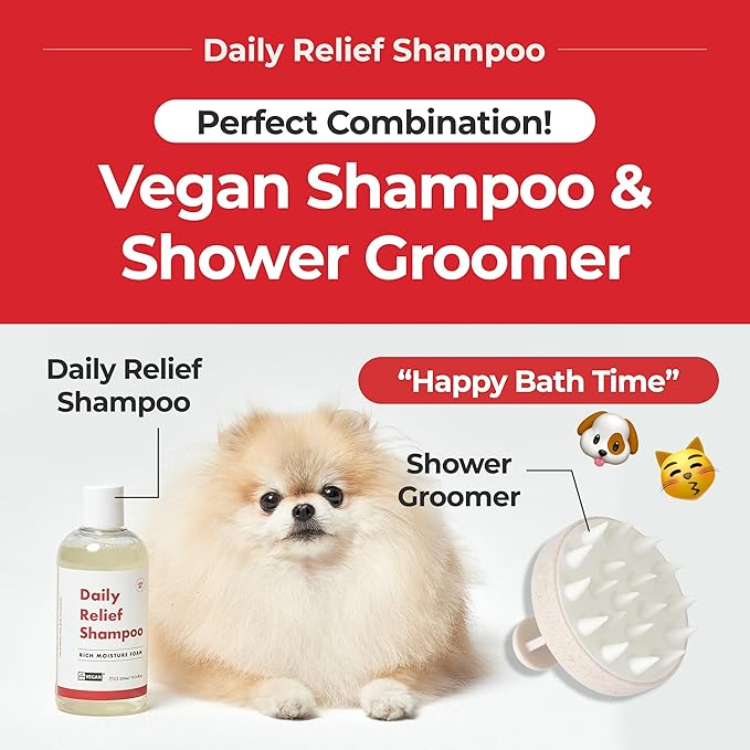 JAYU PET Daily Relief Shampoo - Vet Approved for Itchy Sensitive Skin, Natural Ingredients for Allergies. Moisturizing, Deodorizes Smelly Dogs, Best Odor Eliminating Dog Shampoo (10.1oz)