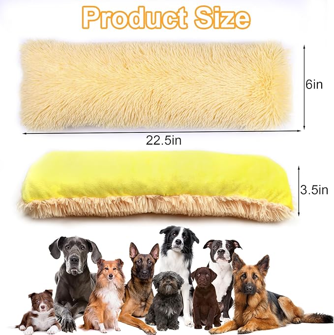 Mity rain Dog Pillow, Dog Calming Pillow for Anxiety Relive, Double Side Long Pillow for Large and Medium Dogs Joint Relief Sleeping Improve, Pet Calming Toy Yellow