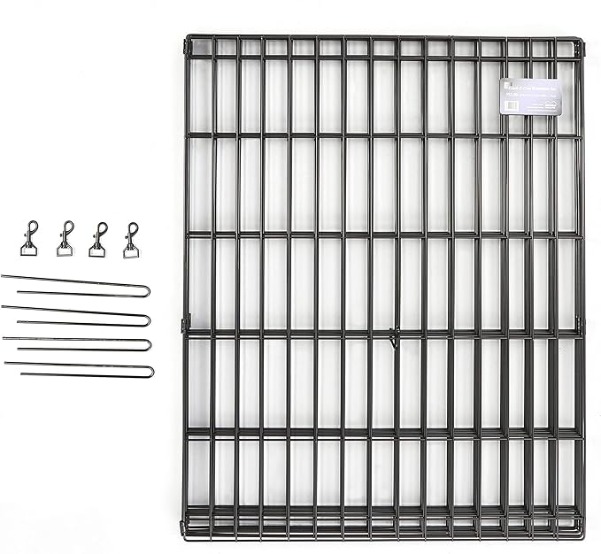 MidWest Homes for Pets Dog Exercise Pen & Playpen, 24" W x 48" H, No Door, Black