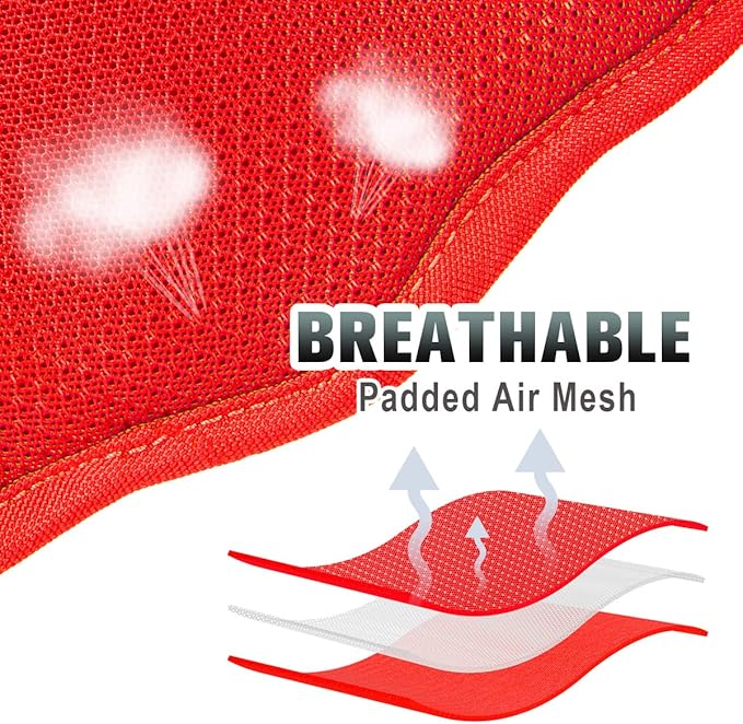 BARKBAY No Pull Dog Harness Large Reflective Dog Harness with Front Clip and Easy Control Handle for Walking Training Running with ID tag Pocket(Red,XL)