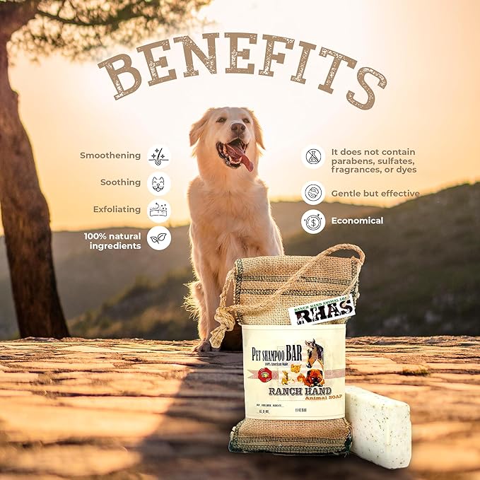 RHAS: Gentle and Eco-Friendly Natural Dog Soap Shampoo for Bathing and Exfoliating Our Furry Friends, Ideal for Delicate Skin, Alternative to Liquid Pet Shampoo, Minimizing Plastic Waste.