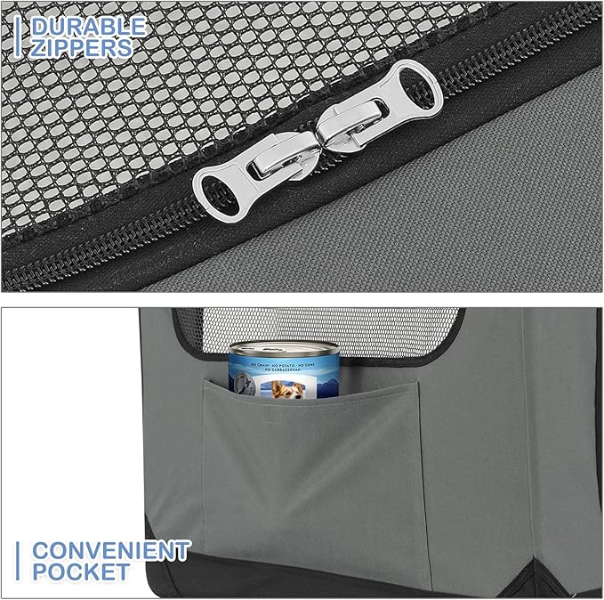 MoNiBloom 36 Inch Dog Crate for Large Medium Dogs, 3-Door Collapsible Dog Crate Foldable Pet Kennel w/Durable Mesh Windows for Indoor Outdoor Used