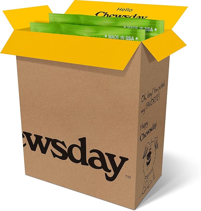 Chewsday Small Cinnamon Clean Daily Dental Dog Chews, Made in The USA, Natural Highly-Digestible Oral Health Treats for Healthy Gums and Teeth - 28 Count