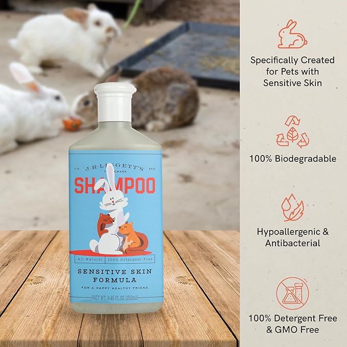 J·R·LIGGETT'S Pet Shampoo Great for Sensitive Skin-Relieves Dry, Itchy Skin-Hypoallergenic and Biodegradable Formula–100% Detergent-Free