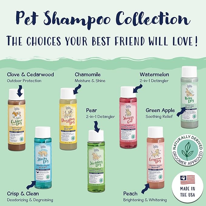 Bobbi Panter Itchy Dog Shampoo for Soothing Skin Relief, Naturally Derived Ingredients, Tear-Free, Salt-Free, Paraben-Free, pH-Balanced, 20:1 Concentrated Formula, Green Apple Scent, 13 Oz.