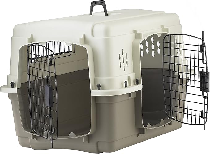 Pet Lodge® Two Door Dog Crate | Designed for Air Transport | Dog Kennel | Easy to Clean Pet Crate | for Pets Up to 30lbs | Small