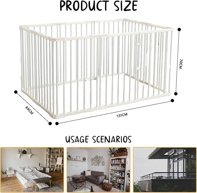 Pet Playpen Outdoor/Indoor, 28 inch Height Portable Dog Pen Dog Fence Exercise Pen with Doors for Dogs, Rabbits Kennel Crate Fence Tent Pet Puppy Playpen for Camping, RV,Yard(52*39*28 inch/10 Panels)