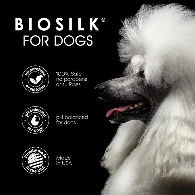 BioSilk for Dogs Silk Therapy Shampoo With Natural Coconut Oil | Sulfate and Paraben Free Natural Dog Shampoo, 12 Fl Oz - 6 Pack | Made in the USA