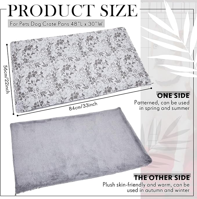 Dog Crate Pan Cover Dog Bed Cover Washable Dog Crate Liner for Pets Dog Crate Tray, Pan Cover Only, Fit for 30 x 19 Inch (Hemp Flower)