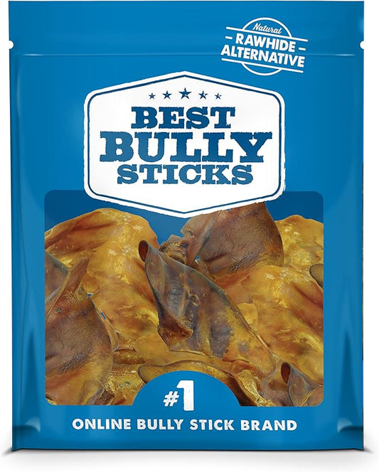 Best Bully Sticks All Natural USA Baked & Packed Pig Ears for Dogs - Single Ingredient Easily digestible 100% Pork Dog Chew Treats - Great for Puppies, Small, Medium, and Large Dogs - 25 Pack
