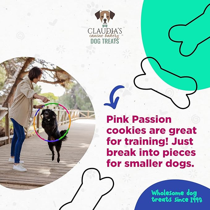 Claudia's Canine Bakery Pink Passion Assortment of Gourmet Dog Cookies, 7oz