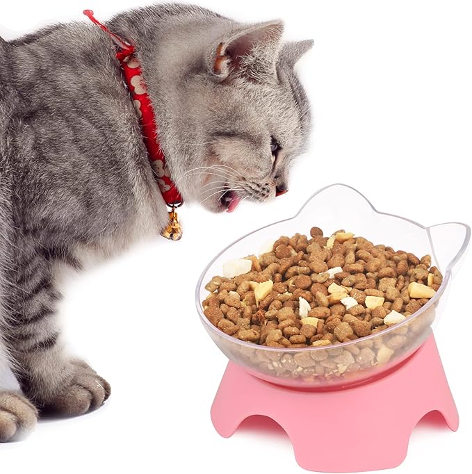 MILIFUN Raised Cat Food Bowls with Stand, Cat Dishes for Food or Water, Tilted Bowl, Pet Dish with Stand