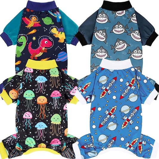 XPUDAC Dog Pajamas Clothes for Small Dogs Boy Girl, Doggie Pjs Puppy Onesies Outfits Pet Clothes Christmas Pajamas, 4 Styles(Animal, Large)