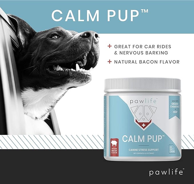 Hemp Dog Calming Chews - Anxiety Relief Treats, 240 Calming Treats for Dogs, Calm Pup Dog Anxiety Relief & Joint Support, Oil Infused Calming Chews for Dogs Anxiety (Bacon Flavor)