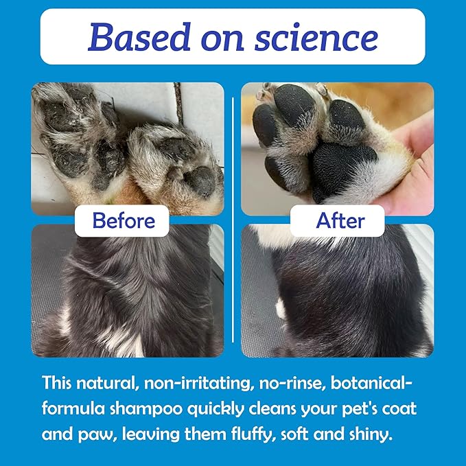 Dog Dry Shampoo - No Rinse Dog & Puppy Shampoo - Cleans, Deodorizes, Condition, and Smoothes Coat - Formulated to be Gentle for All Furry Pets - 3.38 oz (Small Size)