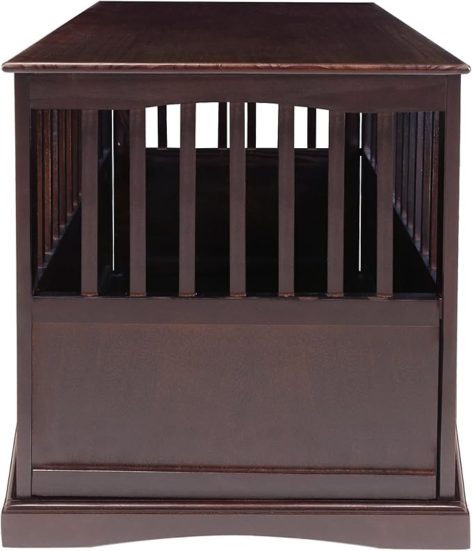 Casual Home Wooden Large Pet Crate, End Table, Espresso, 24 x 36.5 x 29.5 in