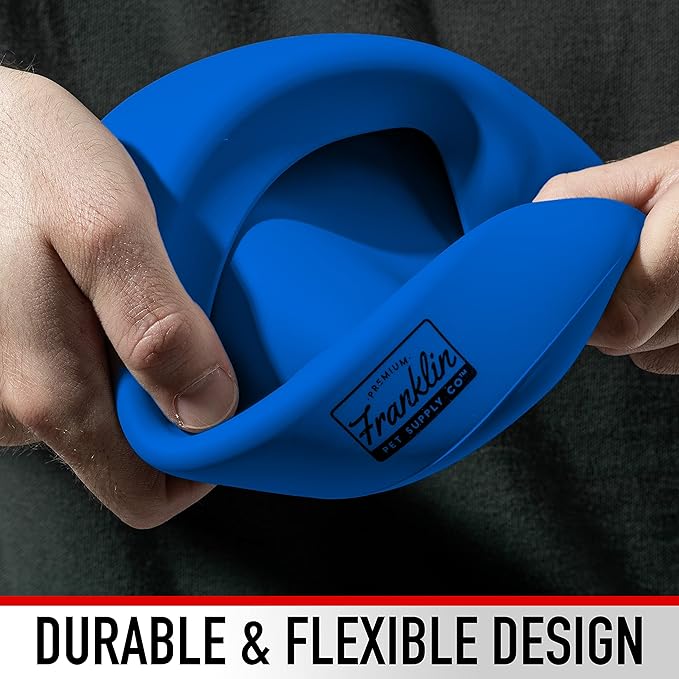 Franklin Pet Supply Travel Pet Silicon Bowl 27oz. – No Spill – BPA Free – Splash Proof – for Water and Food – Travel Smart Design – Portable Car Design – for Larger Dogs,Blue