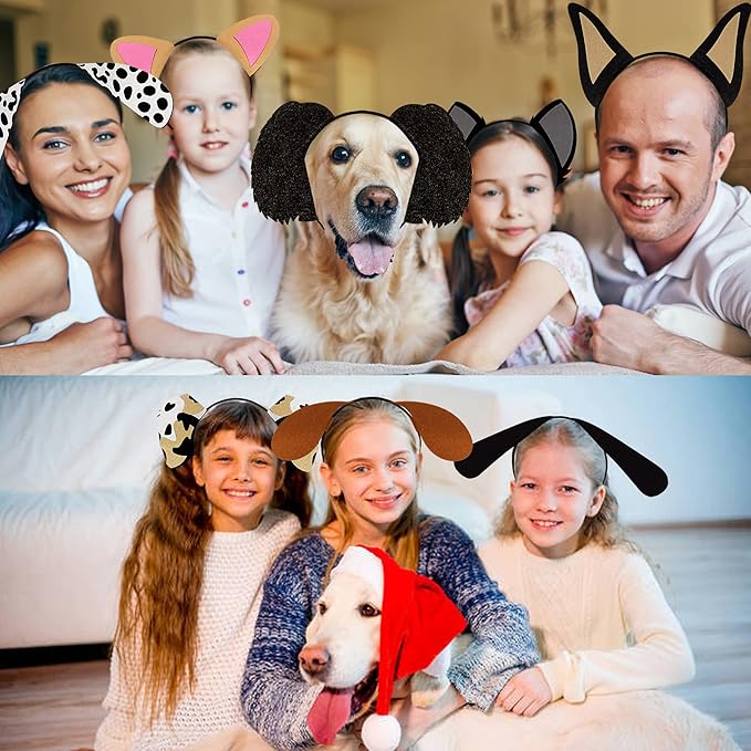 9PCS Dogs Ear Headbands for Pet Birthday Party Favors for Costumes Dress-Up Party Supplies