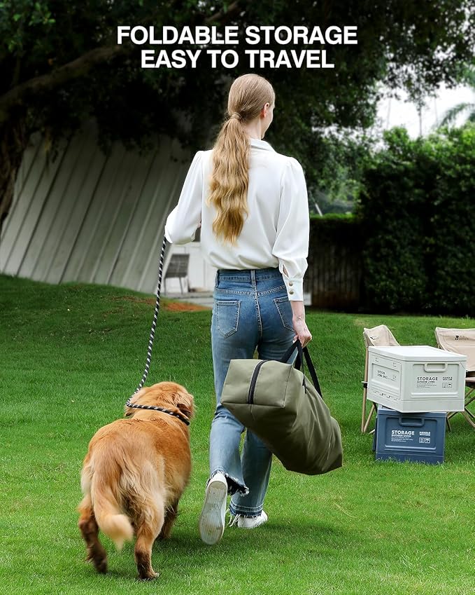 42-Inch Collapsible Travel Dog Crate, Portable 4-Door Soft Kennel for Medium to Large Dogs, Chew-Proof Mesh Windows, Indoor/Outdoor Use, Foldable, with Storage Bag (Green)