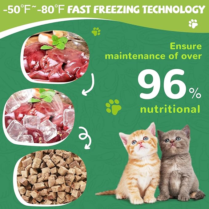 Freeze Dried Chicken Liver Pet Treats, High Protein Freeze-Dried Pet Food for Dogs, Cats, Fresh Ingredient Snacks, 2.1 oz, Rawhide Free&Grain Free