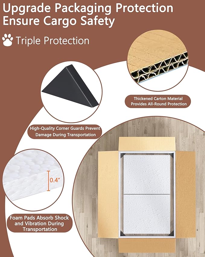 Piskyet Dog Crate Topper Wood Countertop for 48 42 36 30 24 inch Dog Cage, Dog Crate Cover,Dog Kennel Topper(Crate Not Include) (Walnut, for 24 Inch Crate)