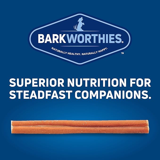 Barkworthies Odor-Free 12-inch Bully Sticks - Healthy Dog Chews - Protein-Packed, Easily digestible, All-Natural Rawhide Alternative Dog Treats - Promotes Dental Health - 3 Count (Pack of 3)