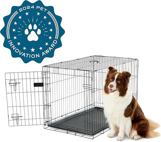 Carlson Pet Products Secure and Foldable Single Door Metal Dog Crate, Intermediate