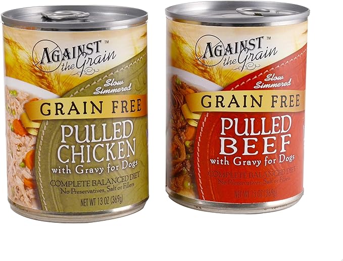 Against the Grain Hand Pulled Beef Canned Dog Food - 12, 12 oz Cans