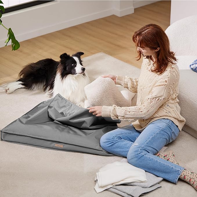 Lesure Water-Resistant Dog Bed Cover - XL Dog Bed Removable Cover, Replacement Washable, Dog Bed Covers for Pet Mat Bed, 44x32x3 Inches