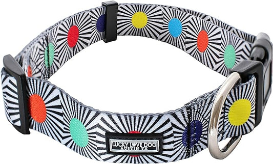Lucky Love Dog, Adjustable Fun Style Collar for Dogs, Comfortable & Soft Bright Color Dog Collar - (Small, SOCO Collar)