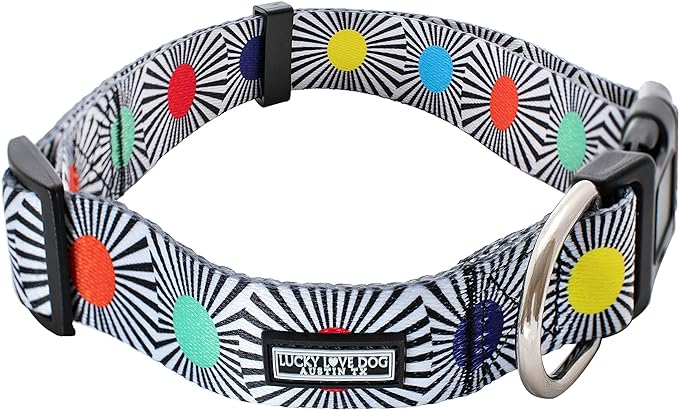 Lucky Love Dog, Adjustable Fun Style Collar for Dogs, Comfortable & Soft Bright Color Dog Collar - (Large, SOCO Collar)