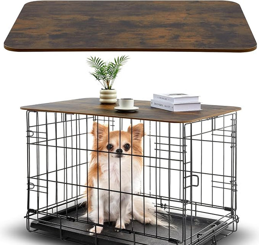 Dog Crate Topper Wood No Creases 42 Inch Nonslip Dog Table Topper Rustic Style Covers Decorative Kennel for Decorative Pet Furniture (Crate Not Include)