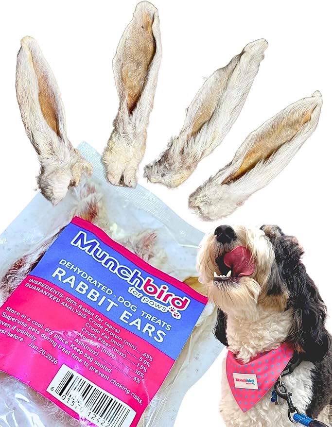 Dehydrated Rabbit Ears for Dogs & Cats (Mini Pack - 4pcs)