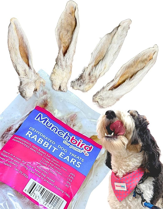 Dehydrated Rabbit Ears for Dogs & Cats (Mini Pack - 4pcs)