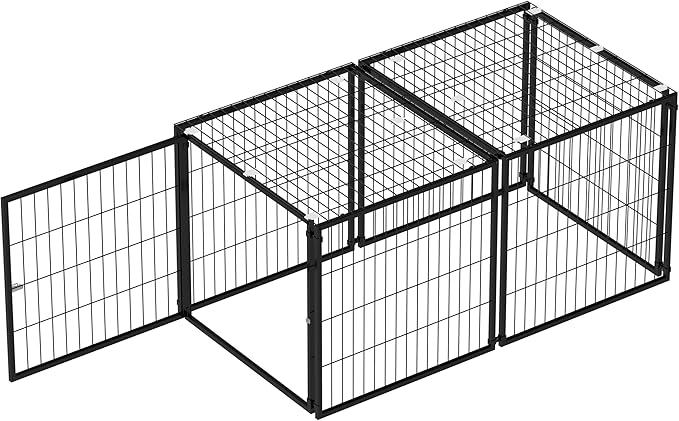 Ball & Cast 48" Large Dog Cage with Top,Heavy Duty Metal Wire Kennel for Medium Dogs & Puppies,Indoor/Outdoor Pet Playpen with Easy Assembly,Living Room & Apartment Dog Fence,Black