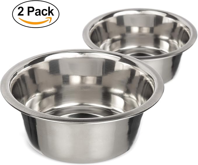 Neater Pet Brands Stainless Steel Dog and Cat Bowls (2 Pack) Neater Feeder Medium Deluxe Extra Replacement Bowl (Metal Food and Water Dish) (3.5 Cup)