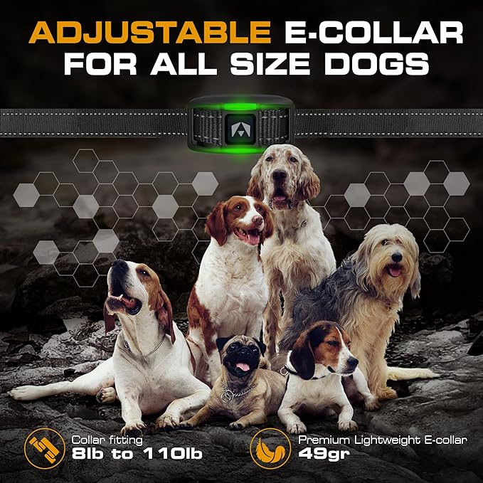 INVIROX Dog Training Collar for Large Dog X2 [2025 Edition] 123 Levels Dog E Collars 1100yd Range, 100% Waterproof, Rechargeable Electric Dog Collars for Medium Dogs, E Collar for Large Dogs