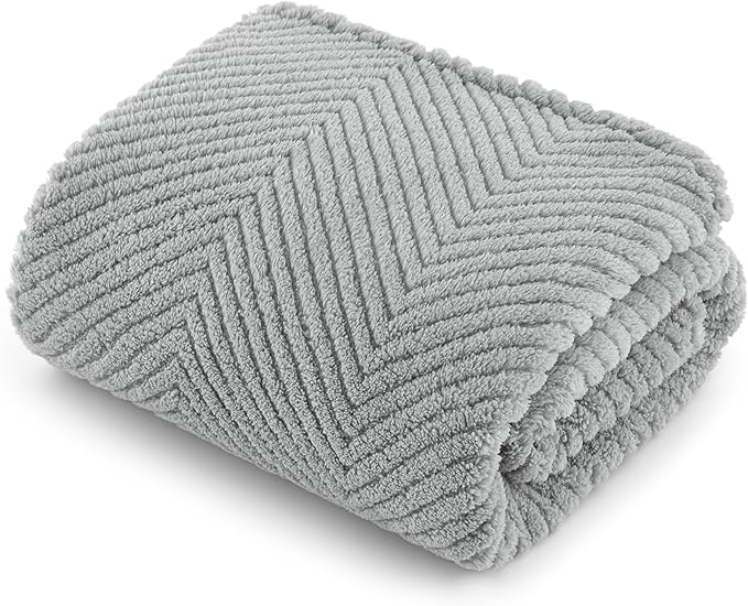 Bedsure Dog Blanket for Small Dogs Washable - Soft Fluffy Puppy Blanket with Premium 300GSM Coral Fleece, Cozy Calming Cat Blankets for Indoor Cats, Fuzzy Pet Blanket for Kitten Doggy, Light Grey