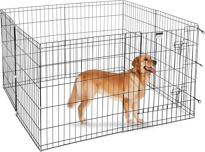 Pet Trex 24" Exercise Playpen for Dogs Eight 24" x 30" High Panels with Gate