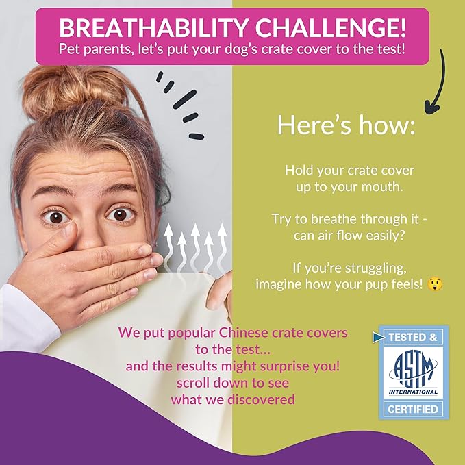 Pet Dreams Dog Crate Cover - Breathable Fabric Kennel Topper for Single-Door Crates, Fits iCrate Dog Cages 18, 24, 30, 36, 42, 48 Inches (Denim, X Large, 42")