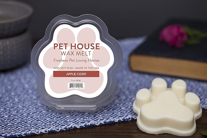 One Fur All Pet House Wax Melts - Apple Cider Pack of 4 - Odor Eliminating, Long-Lasting Scented Wax Melts - Pet-Friendly, Natural