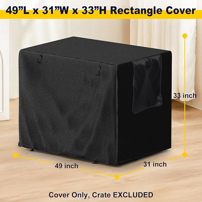 DEROFIT Dog Crate Cover for 49 Inches Wire Cage, 49L x 31W x 33H inch Heavy Duty Lattice Pet Kennel Covers for Medium Medium and Large Metal Crate, Heavy Duty Oxford Fabric, Machine Wash
