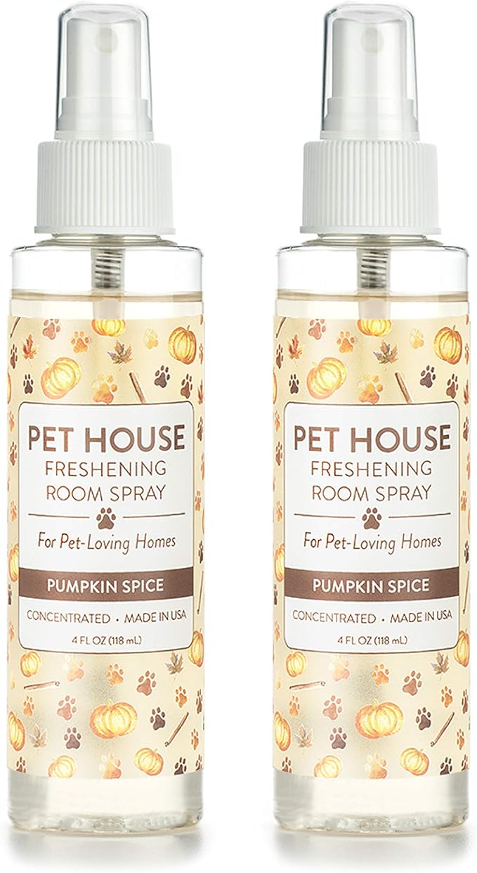 One Fur All Pet House Freshening Room Spray - Pumpkin Spice Pack of 2 - Concentrated Air Freshener - Non-Toxic & Pet-Friendly Air Freshener - Pet Odor Eliminator Room Spray